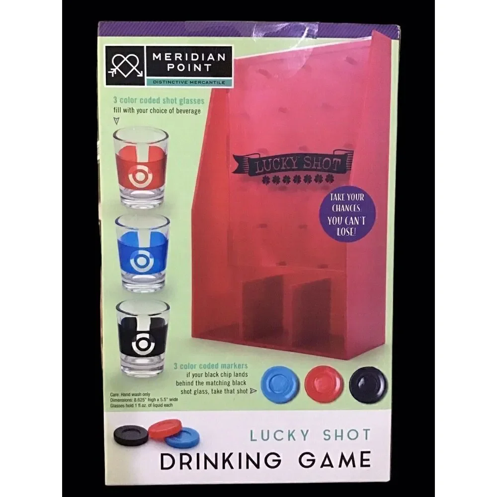 Meridian Point Drinking Game Lucky Shot Glass Party Fun